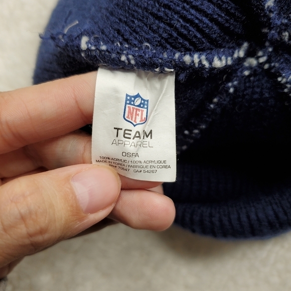 NFL Seattle Seahawks Football Gray Ribbed Knit Pom Pom Winter Beanie - Picture 4 of 4